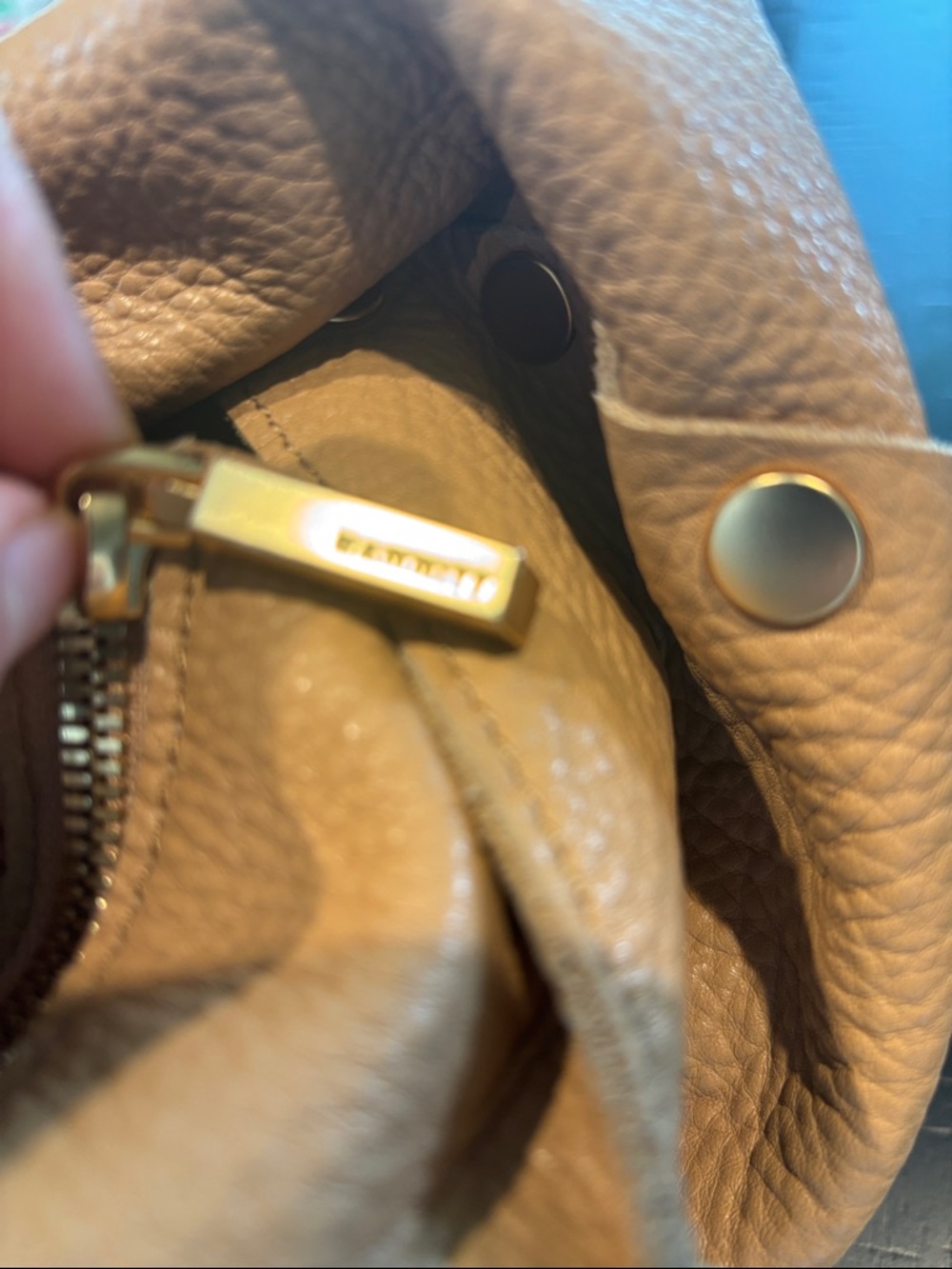 Hammitt Pebbled Leather Tote in Tan with Gold Studs - Picture 13 of 16
